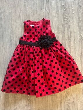 marmellata Red and Black Polka Dot Party Dress